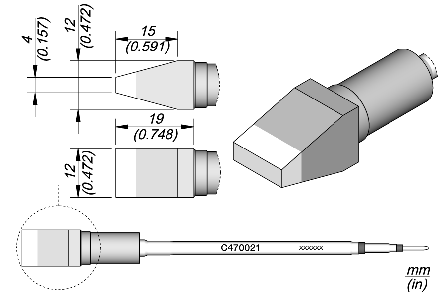 C470021 - Cartridge Chisel 12 x 4